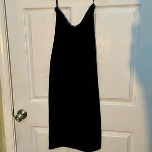 Black strapless body on dress